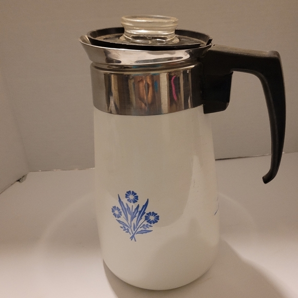 Corningware Other - Corning ware blue cornflower White VINTAGE 9-Cup Coffee pot basket for Percolato